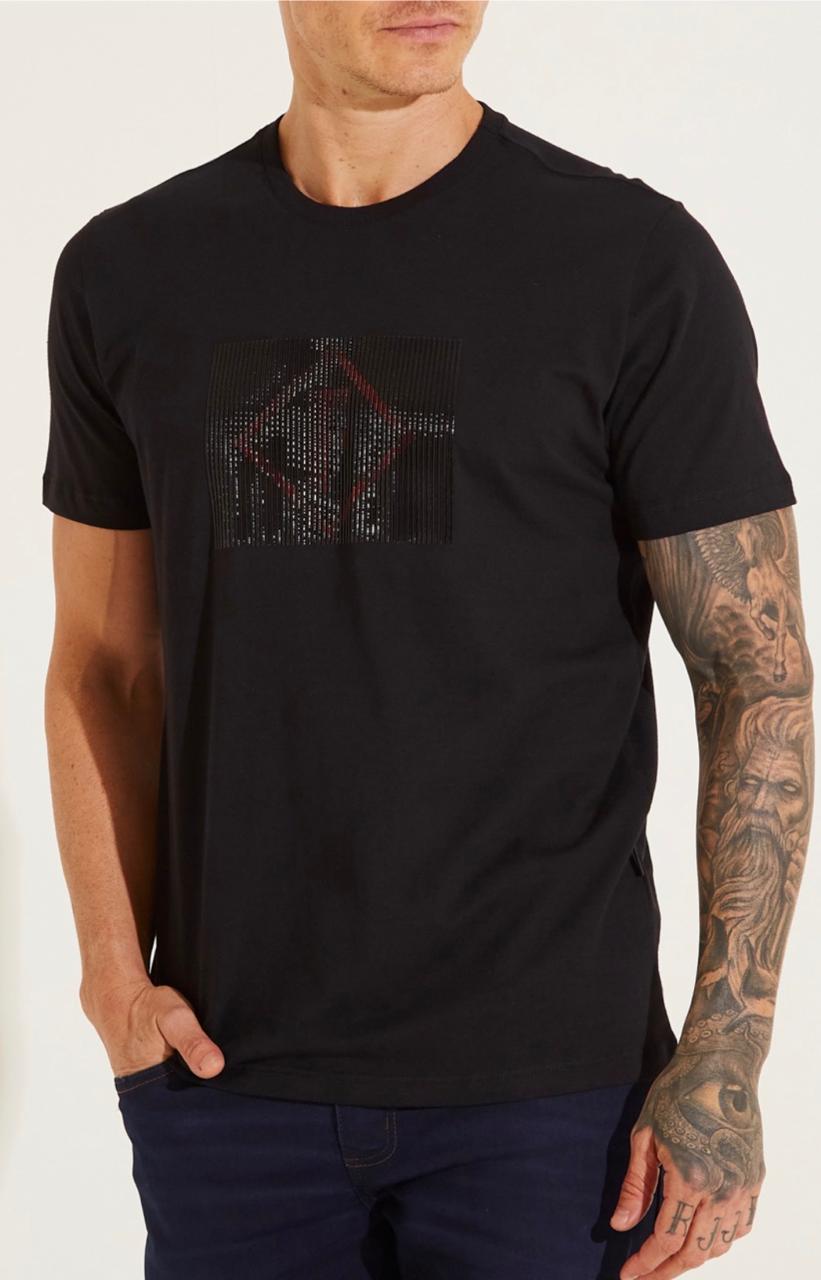 CAMISETA ESTAMPADA FORUM MASCULINO SLIM COR PRETA