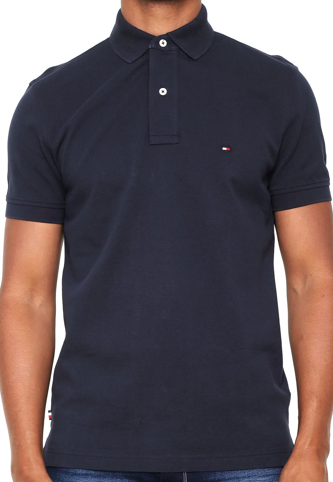 CAMISETA POLO TOMMY HILFIGER MASCULINO SLIM FIT COR AZUL MARINHO