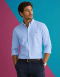 CAMISA TOMMY HILFIGER MASCULINO REGULAR FIT COR AZUL CLARO