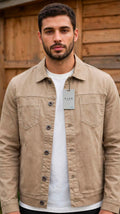 JAQUETA CLUBDENIM MASCULINO SLIM FIT COR CAQUI