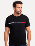 CAMISETA ESTAMPADA TOMMY HILFIGER MASCULINA REGULAR FIT COR PRETA
