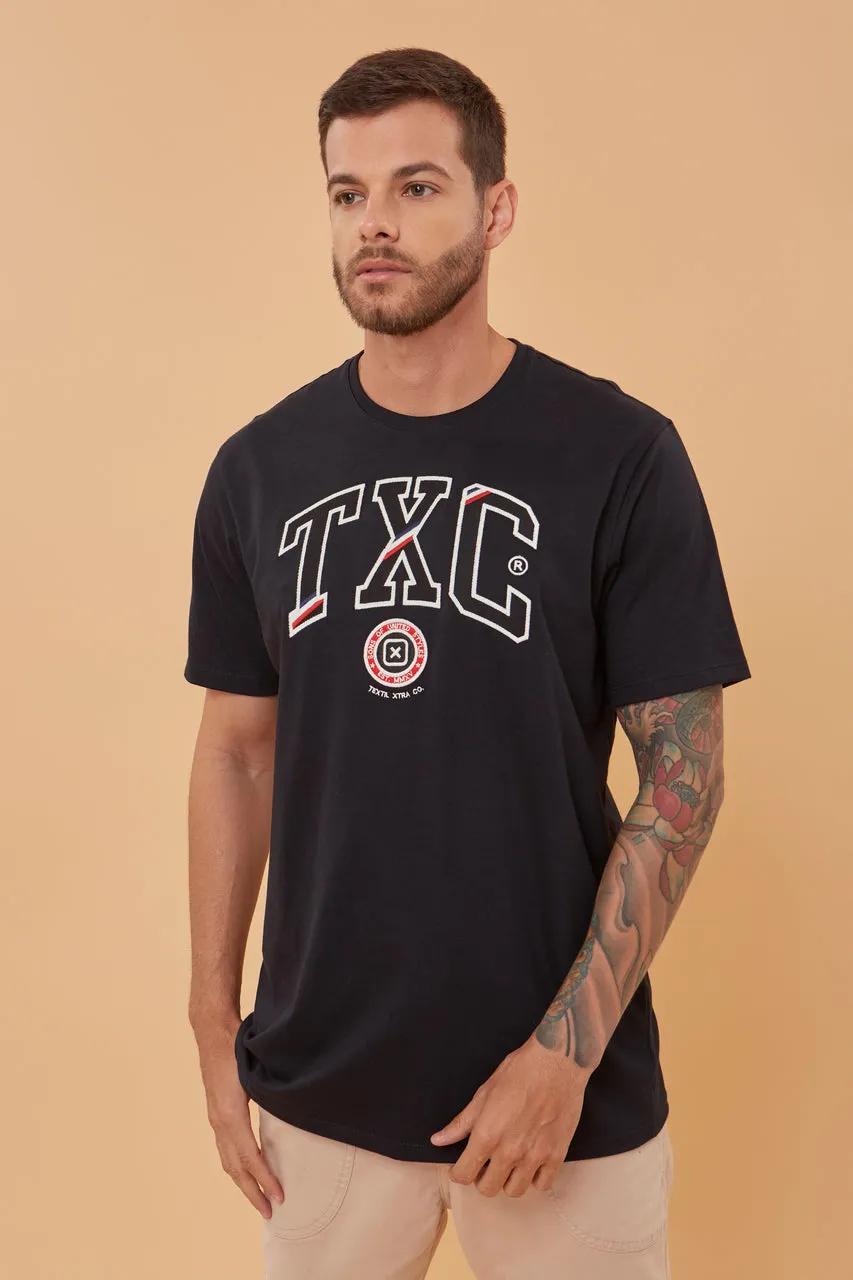 CAMISETA ESTAMPADA TXC MASCULINA REGULAR FIT COR PRETA