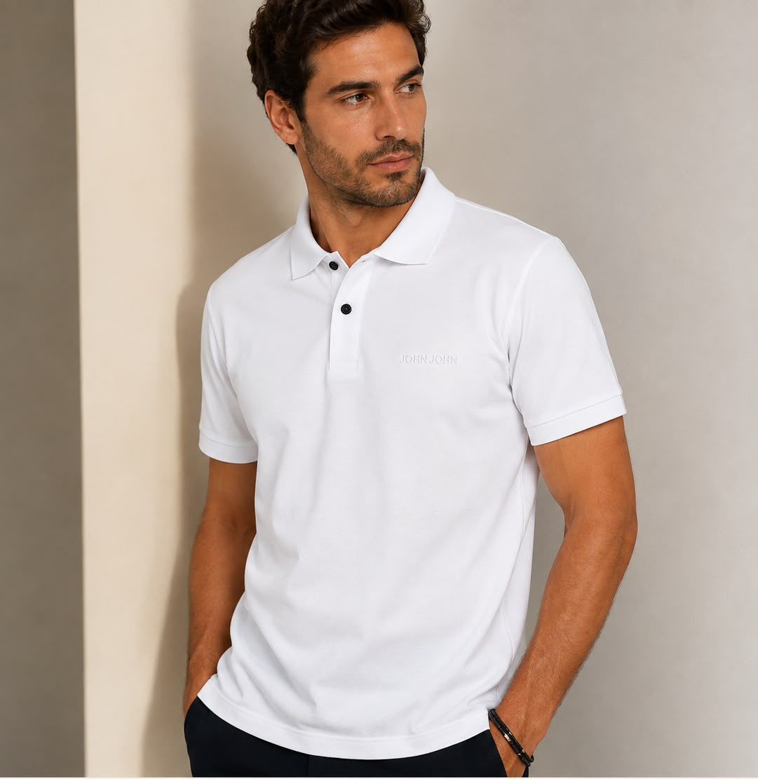 CAMISETA POLO JOHN JOHN MASCULINO REGULAR FIT COR BRANCO