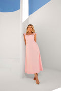 VESTIDO ROSA BEBE PESPONTADO