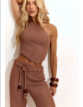 CONJUNTO DE CALÇA E TOP TRICÔ