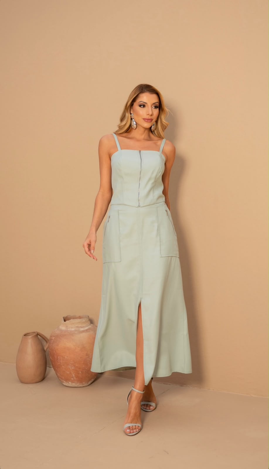 CONJUNTO DE SAIA E TOP COM ZIPER, DIVA`S VOGA