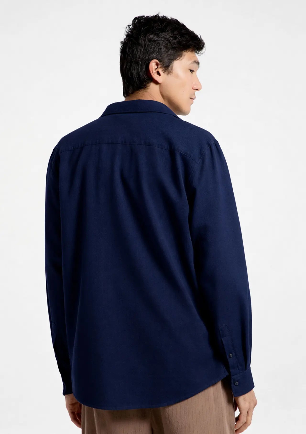 Camisa Masculina Algodão Manga Longa - Azul