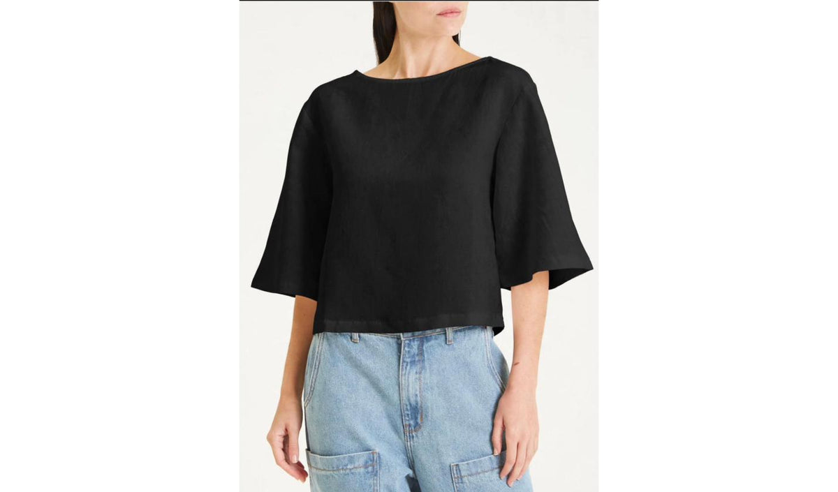 Blusa Linho Cor Preta Forum
