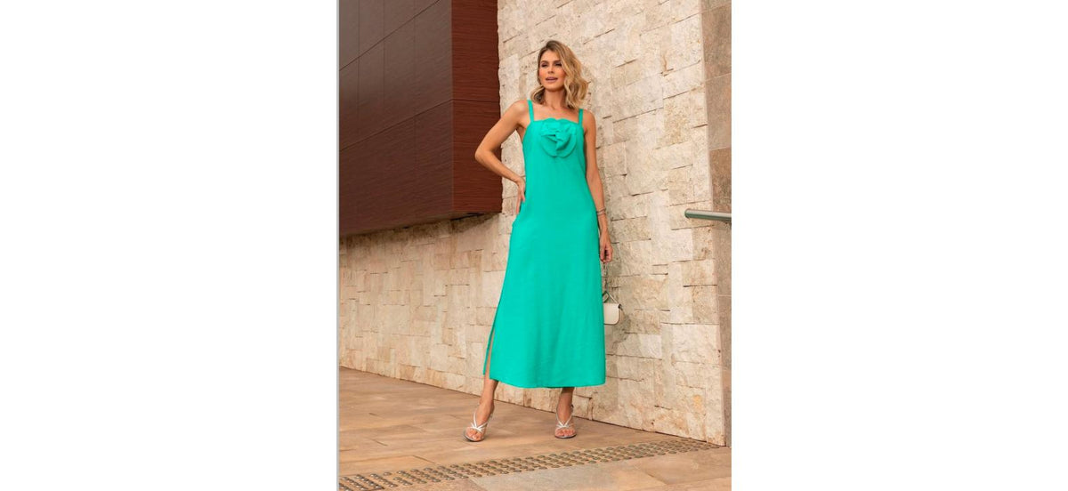 Vestido Diva's Cor Verde Água