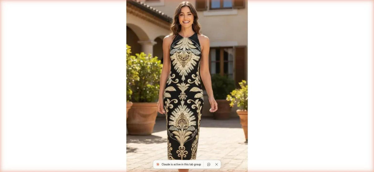 Vestido Farm Cor Preto Estampado