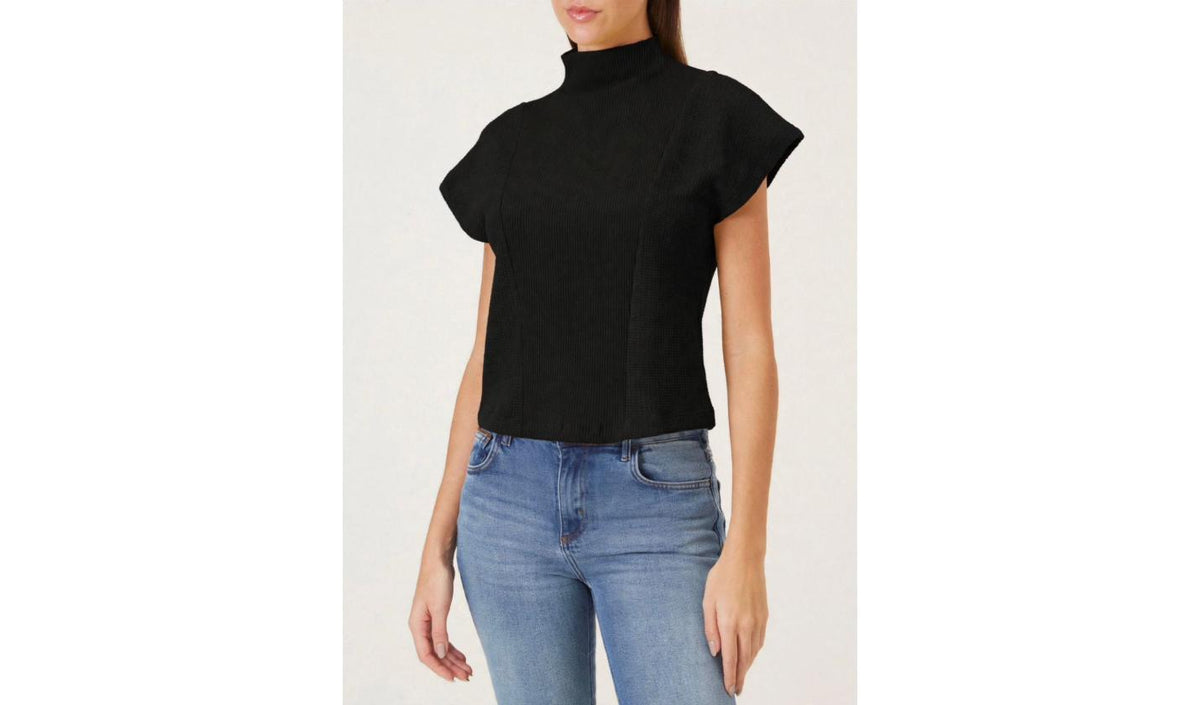 Blusa Canelada Fashion Cor Preta Femino Forum