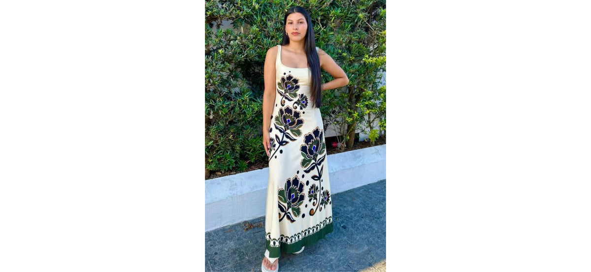 Vestido Farm Cor Bege Estampado
