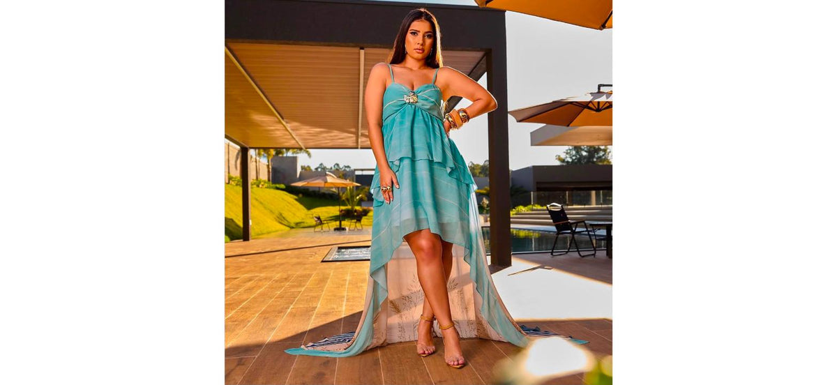 Vestido Valentina Ferreira Azul Estampado
