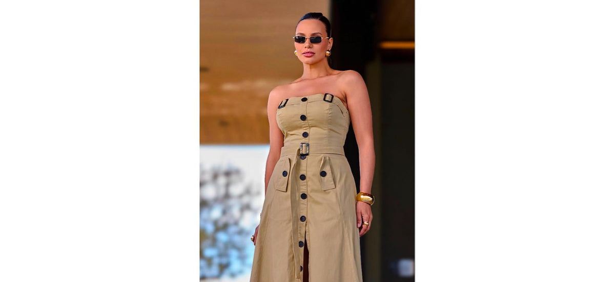 Vestido Franciele Morezzi Cor Bege Femenino