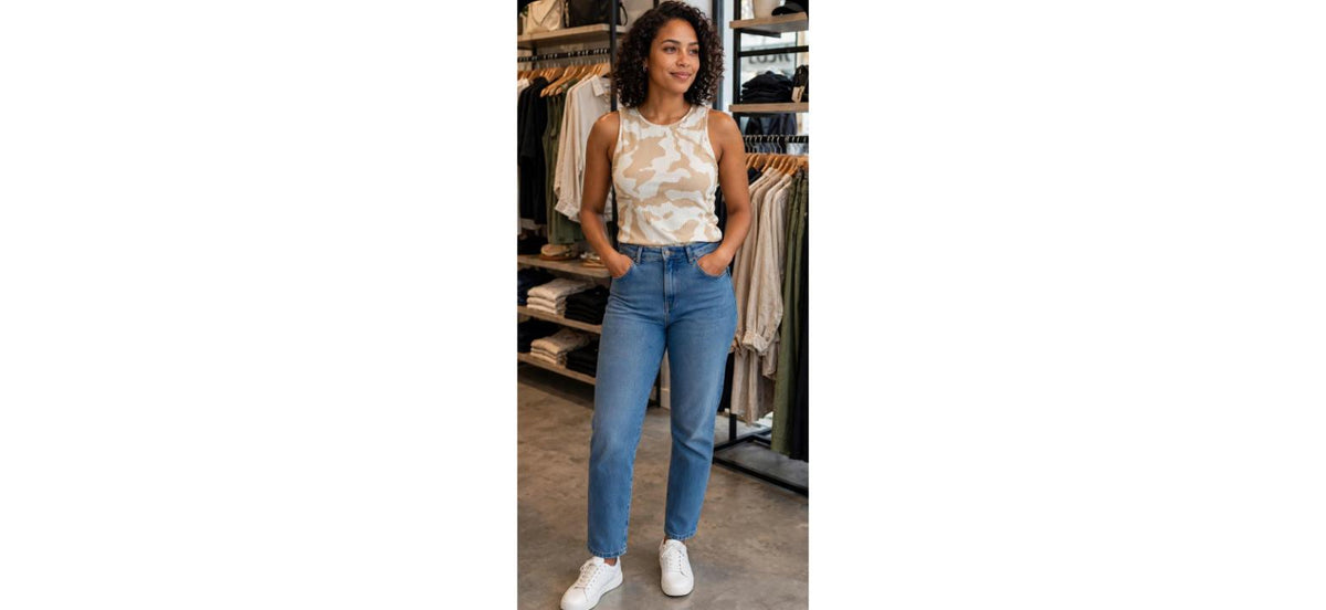 Regata Canelada Estampada Cor Off-White Morena Rosa Feminino