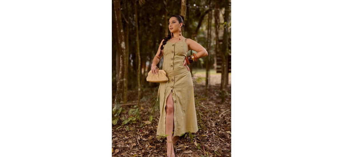Vestido Basico Cor Bege Feminino Valentina Ferreira